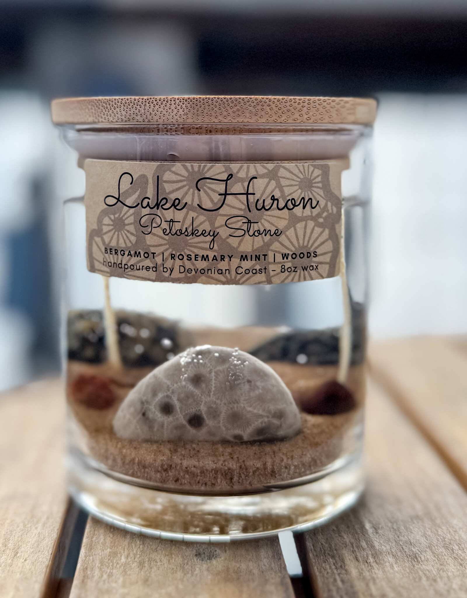 DEVONIAN COAST LAKE HURON DOUBLE WICK GEL CANDLE 8OZ