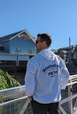 COTTONSEED WHITE LONG SLEEVE FULL ZIP HOODIE CAPTAIN ON SLEEVE