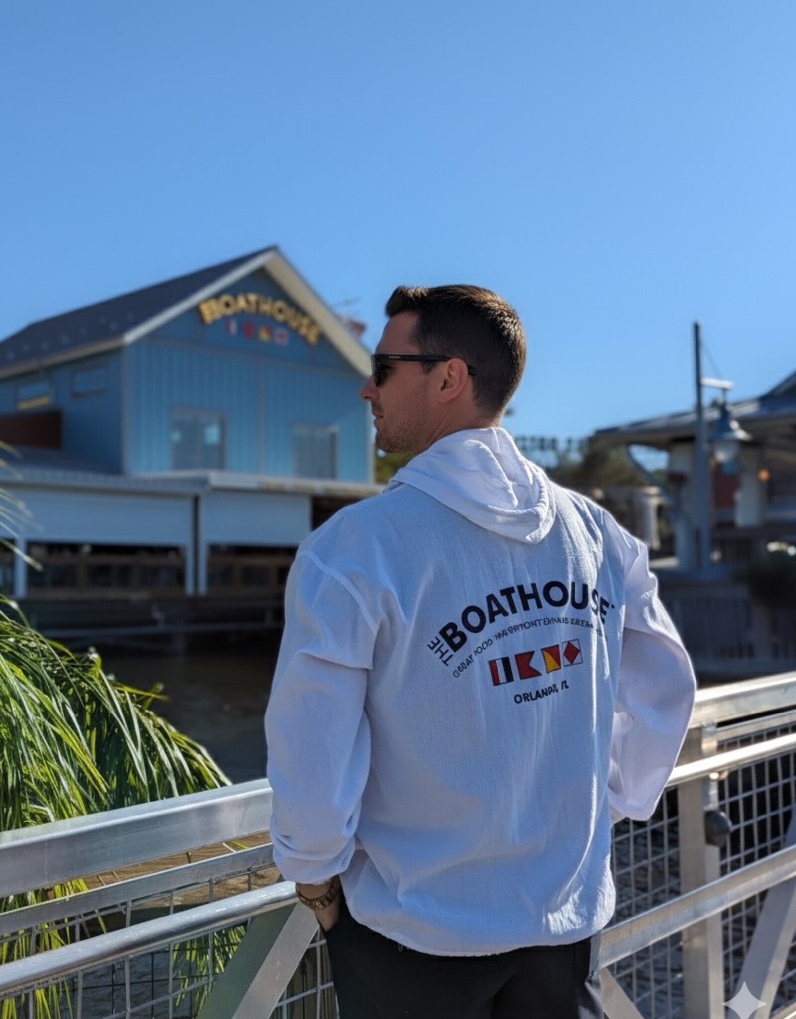 COTTONSEED WHITE LONG SLEEVE FULL ZIP HOODIE CAPTAIN ON SLEEVE