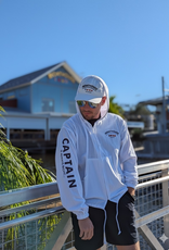 COTTONSEED WHITE LONG SLEEVE FULL ZIP HOODIE CAPTAIN ON SLEEVE