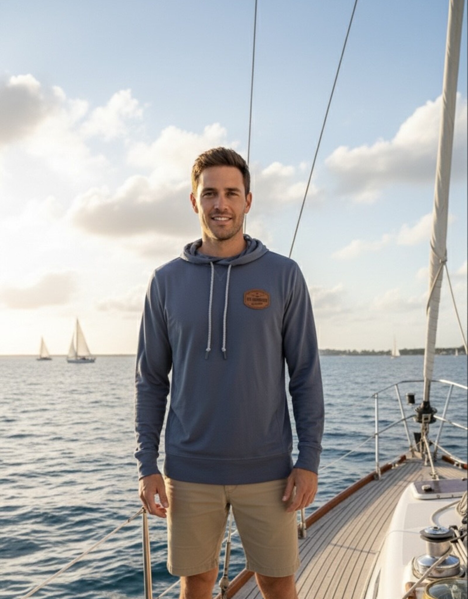 Signature Concepts - Apparel LEATHER PATCH HOOD LONG SLEEVE