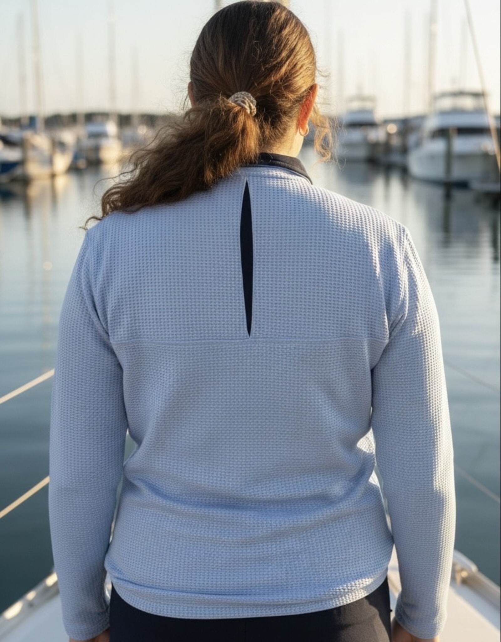 STRAIGHT DOWN OPTIC 1/4 ZIP WAFFLE JACKET