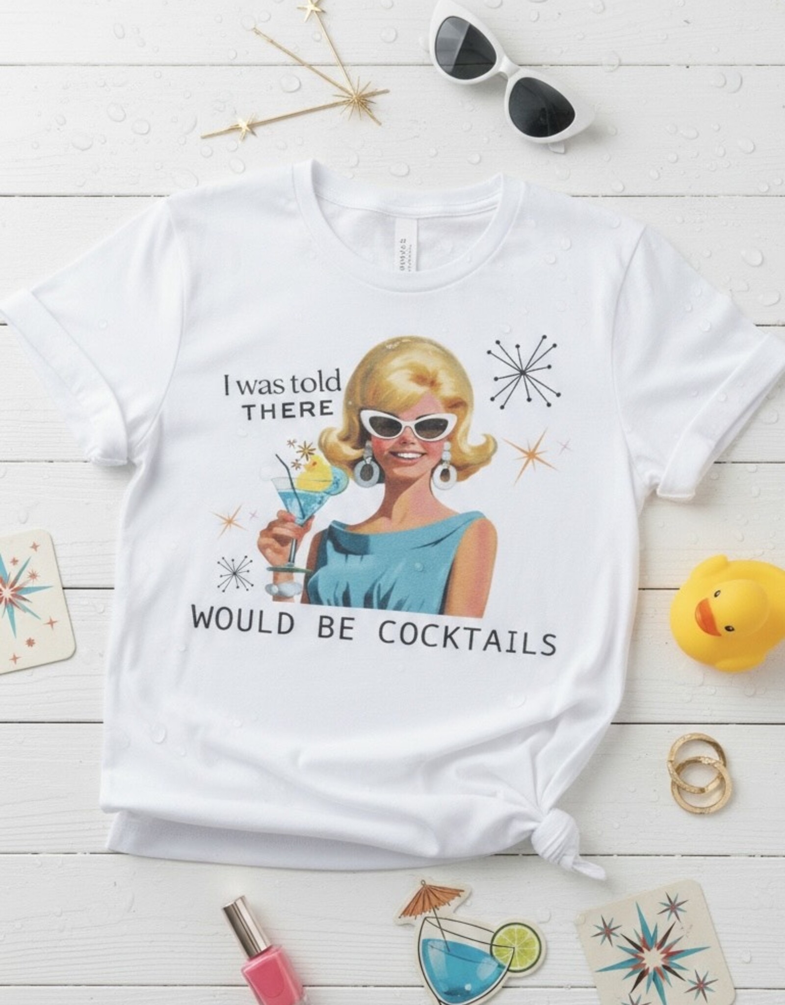 BLING-A-GOGO I WAS TOLD COCKTAILS TEE