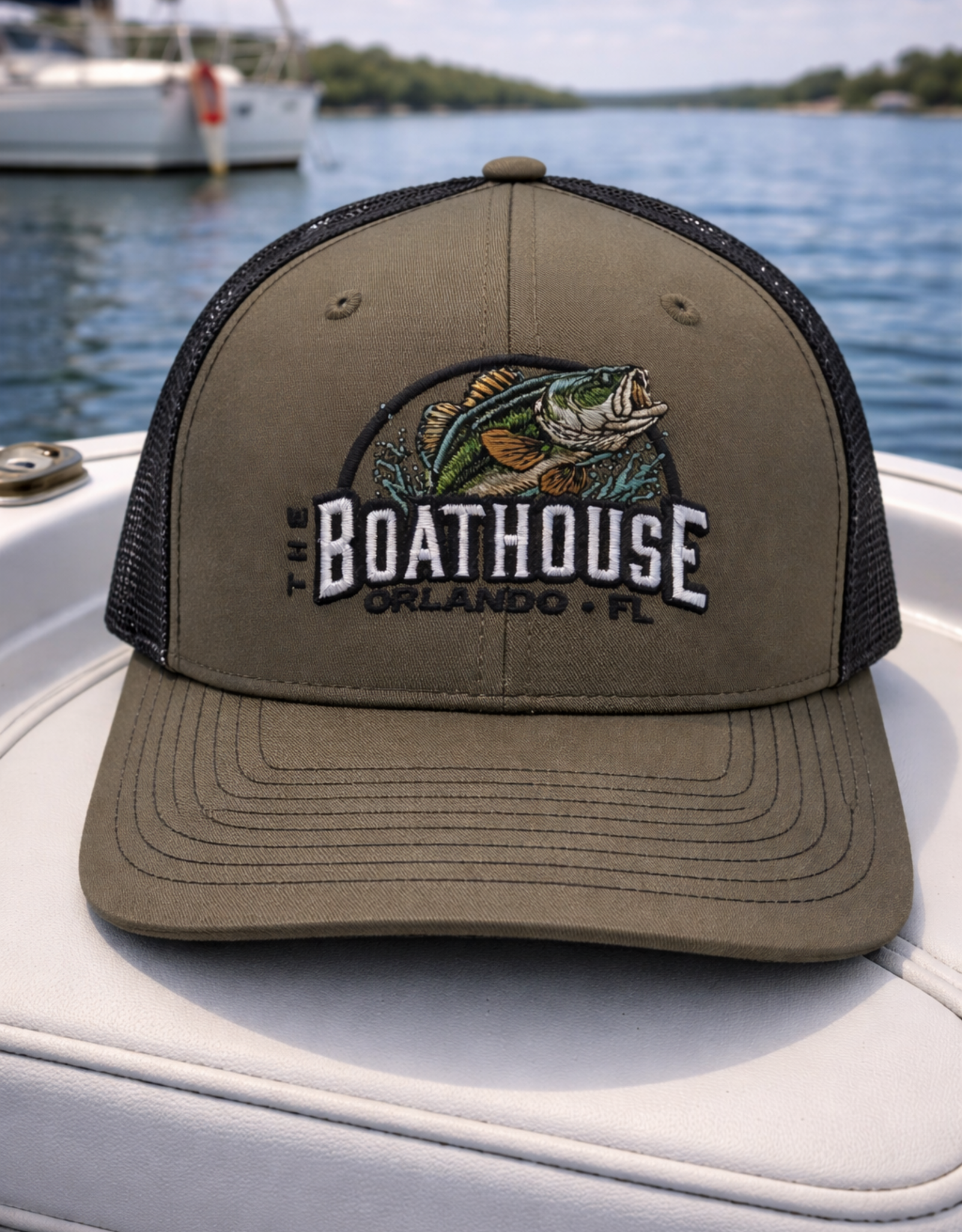 API Source BASS BH ARCH LODEN GREEN RECYCLED TRUCKER