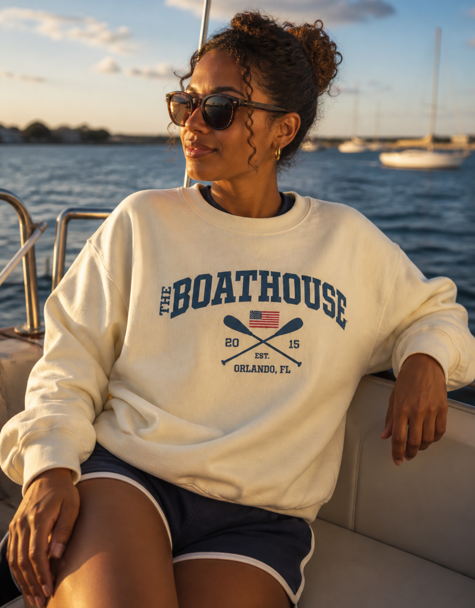 The Idea Girl PADDLE FLAG CREWNECK