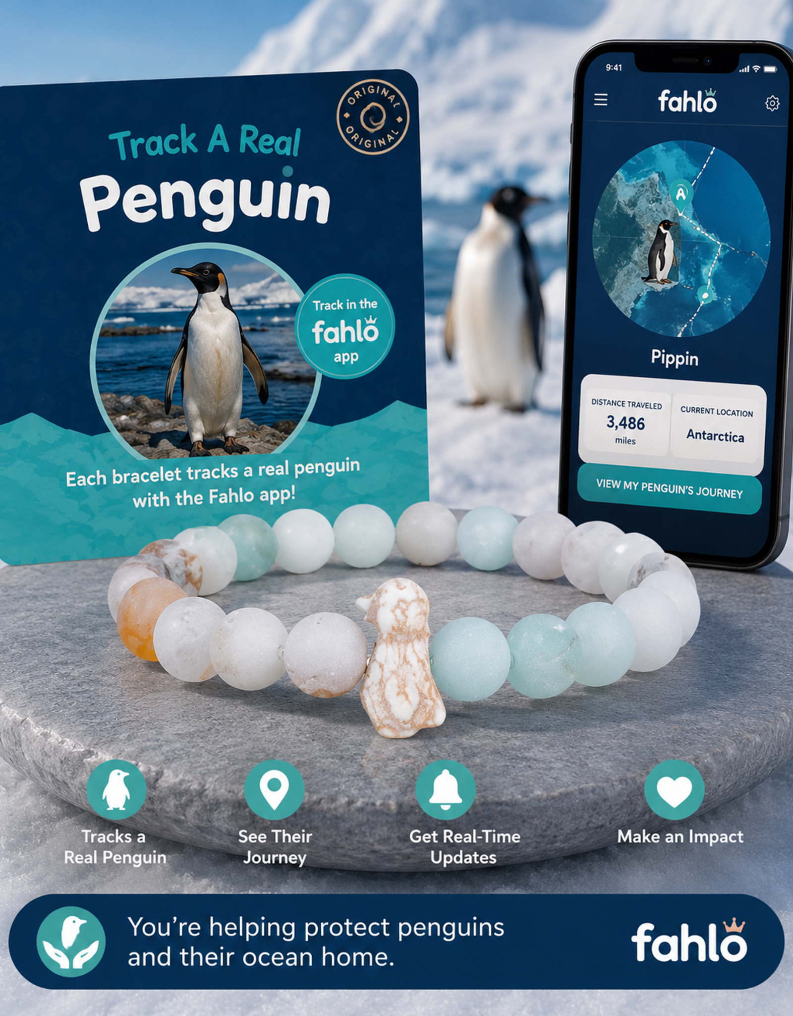 FAHLO FA THE PASSAGE PENGUIN BRACELET  SKY STONE
