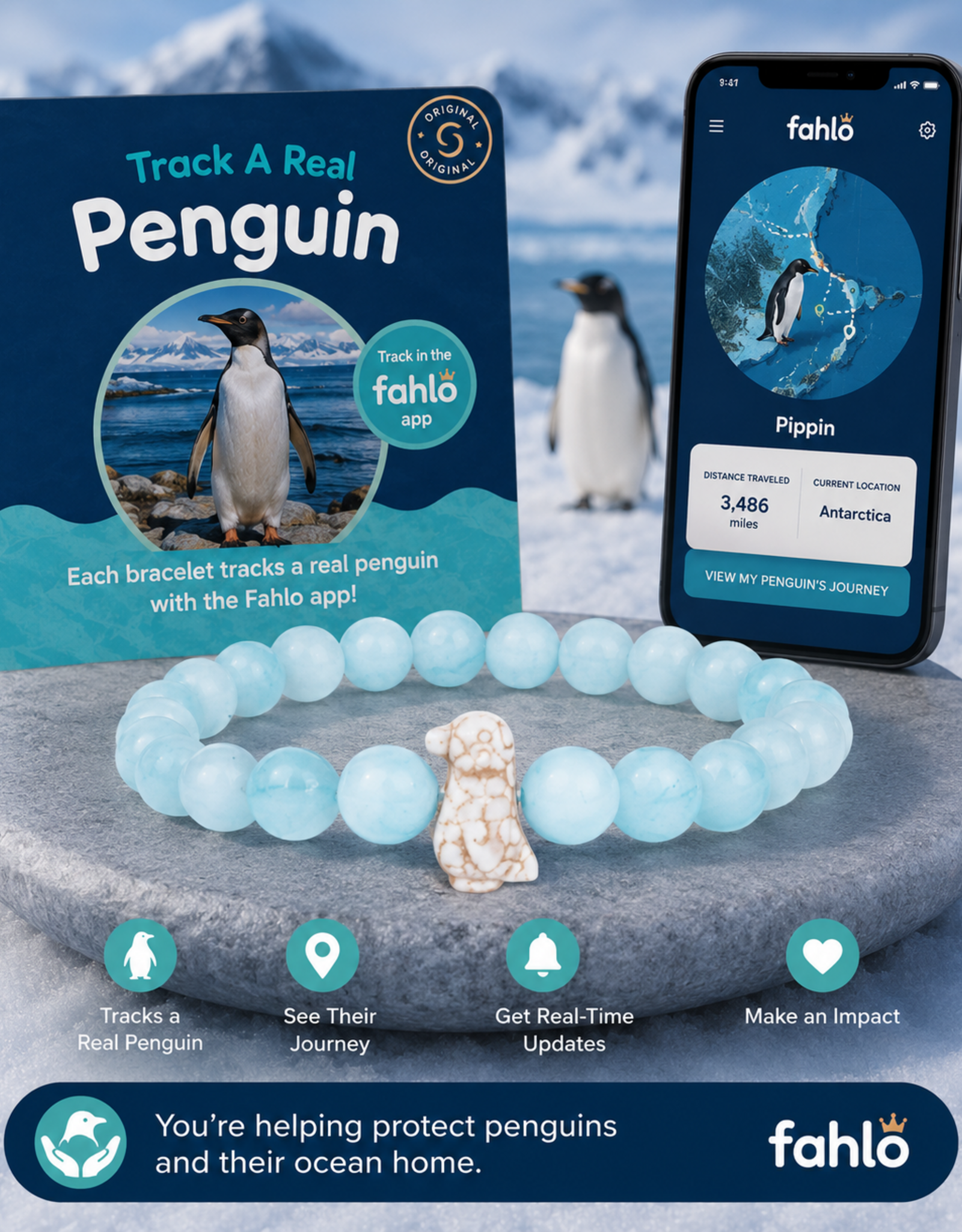 FAHLO FA THE PASSAGE PENGUIN BRACELET  SEAFOAM