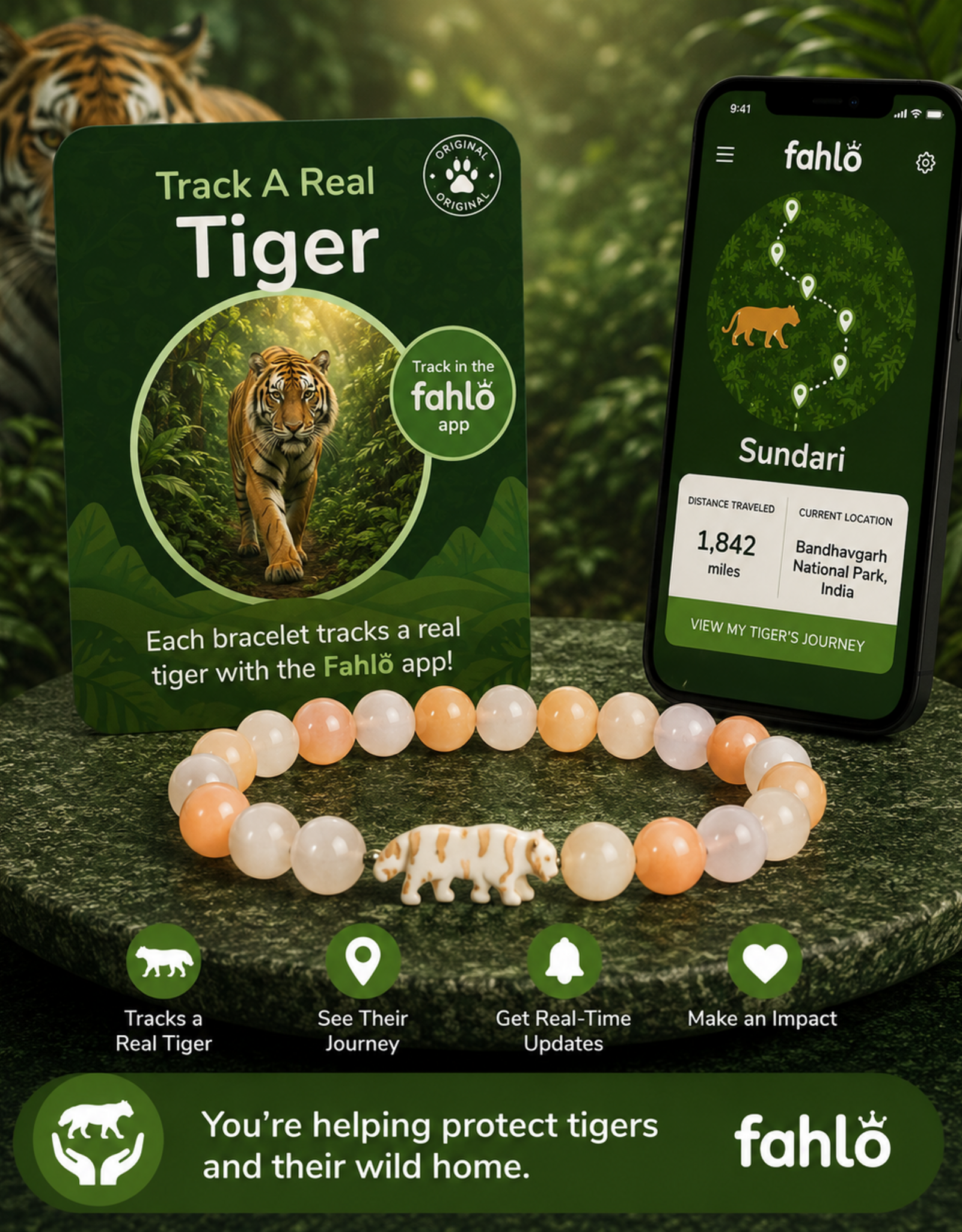 FAHLO FA PROWL TIGER  BRACELET HIBISCUS