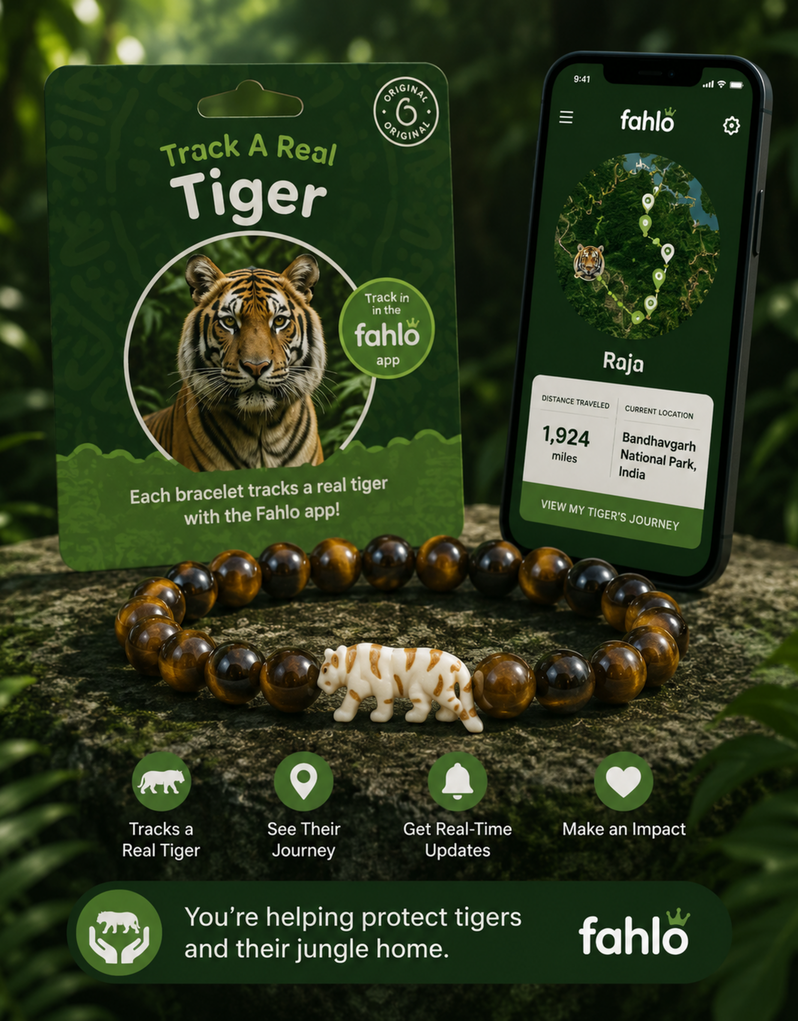 FAHLO FA PROWL TIGER BRACELET TIGERS EYE