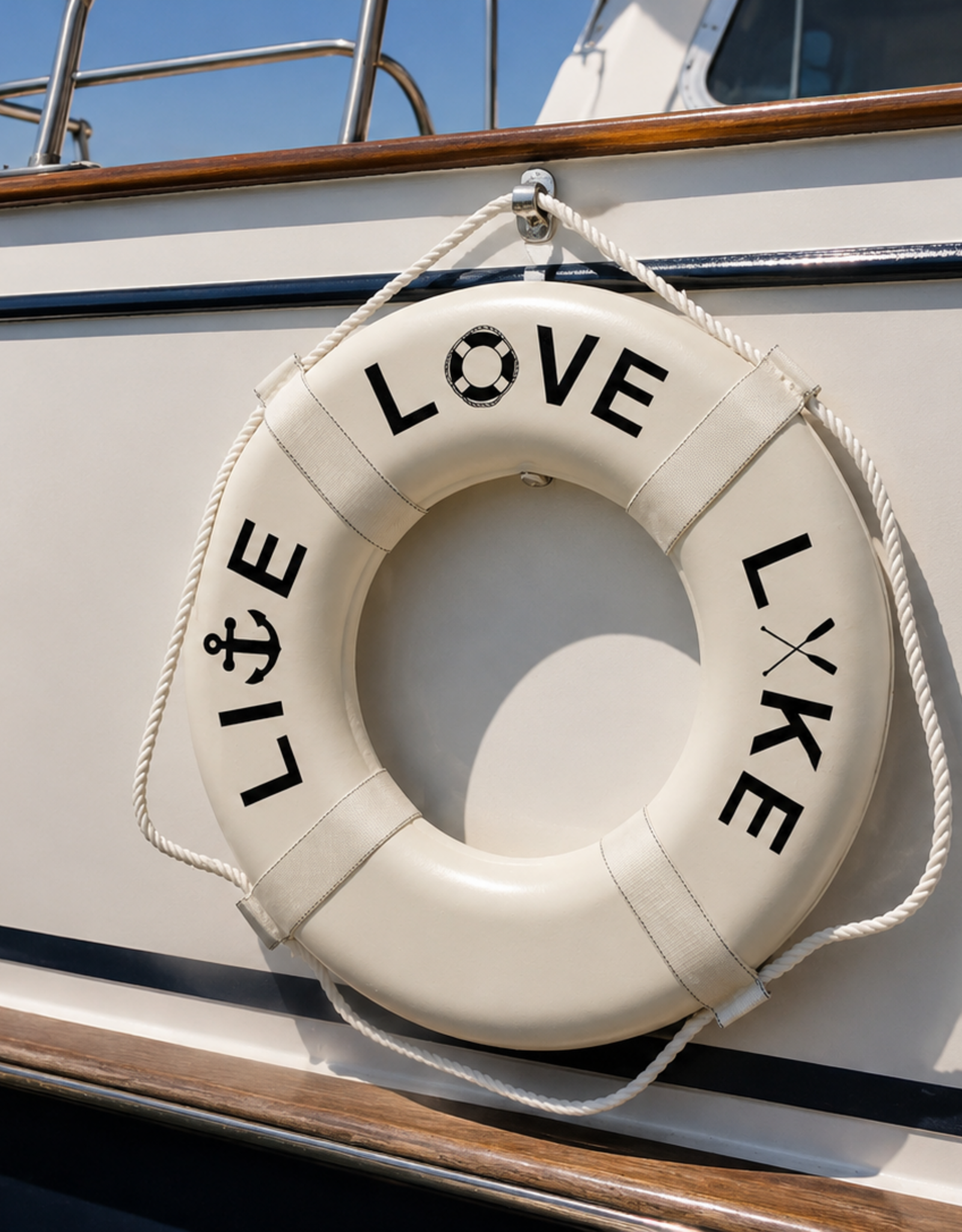Jim Buoy CUSTOMIZED LIFE RING "LIVE LOVE LAKE"