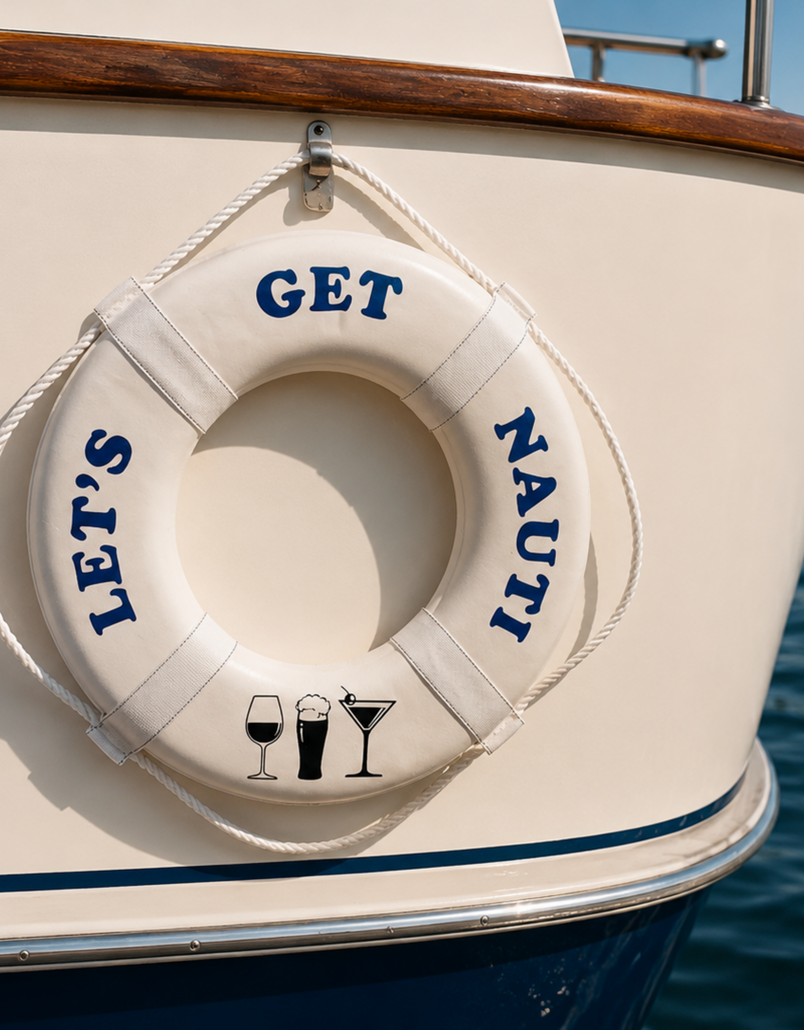Jim Buoy CUSTOMIZED LIFE RING "LET'S GET NAUTI"