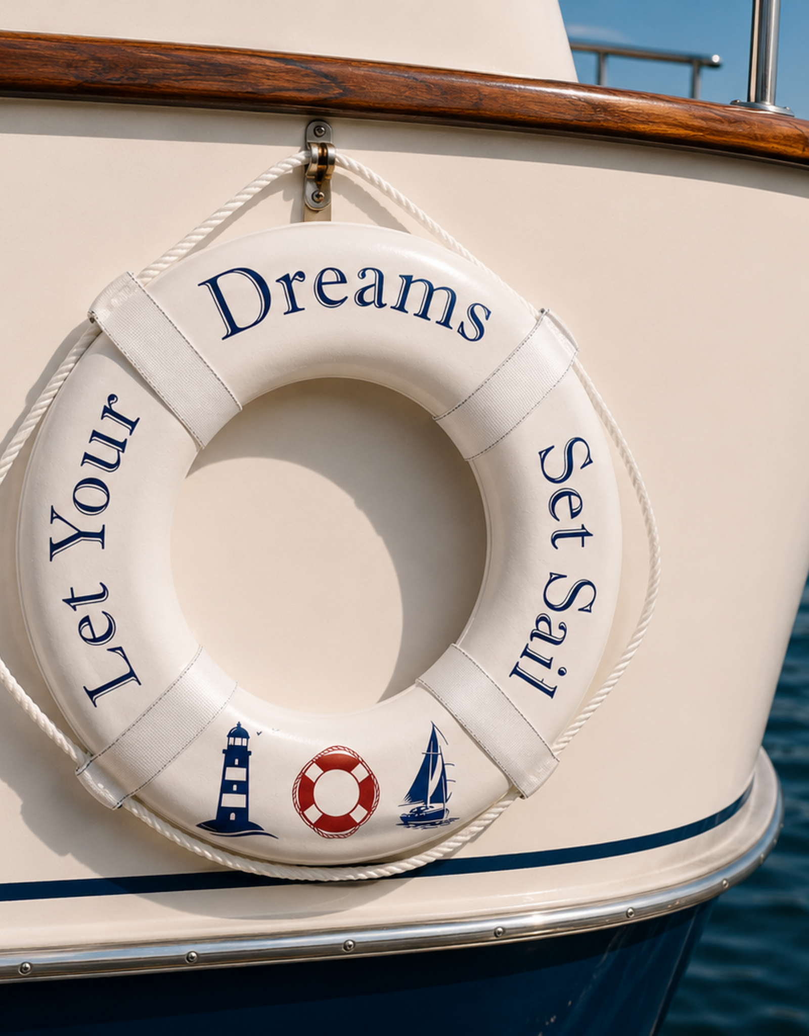 Jim Buoy CUSTOMIZED LIFE RING "LET YOUR DREAMS SET SAIL"