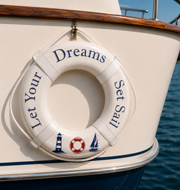 Jim Buoy CUSTOMIZED LIFE RING "LET YOUR DREAMS SET SAIL"