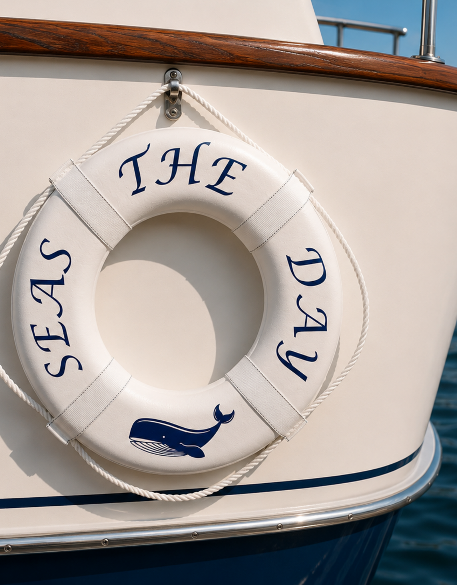 Jim Buoy CUSTOMIZED LIFE RING "SEAS THE DAY"
