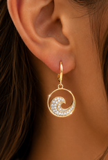 FLAIRCRAFT LIMITED FL DIAMOND WAVE HOOP EARRINGS 14K GOLD