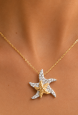 FLAIRCRAFT LIMITED FL TWIN STARFISH NECKLACE 14K GOLD