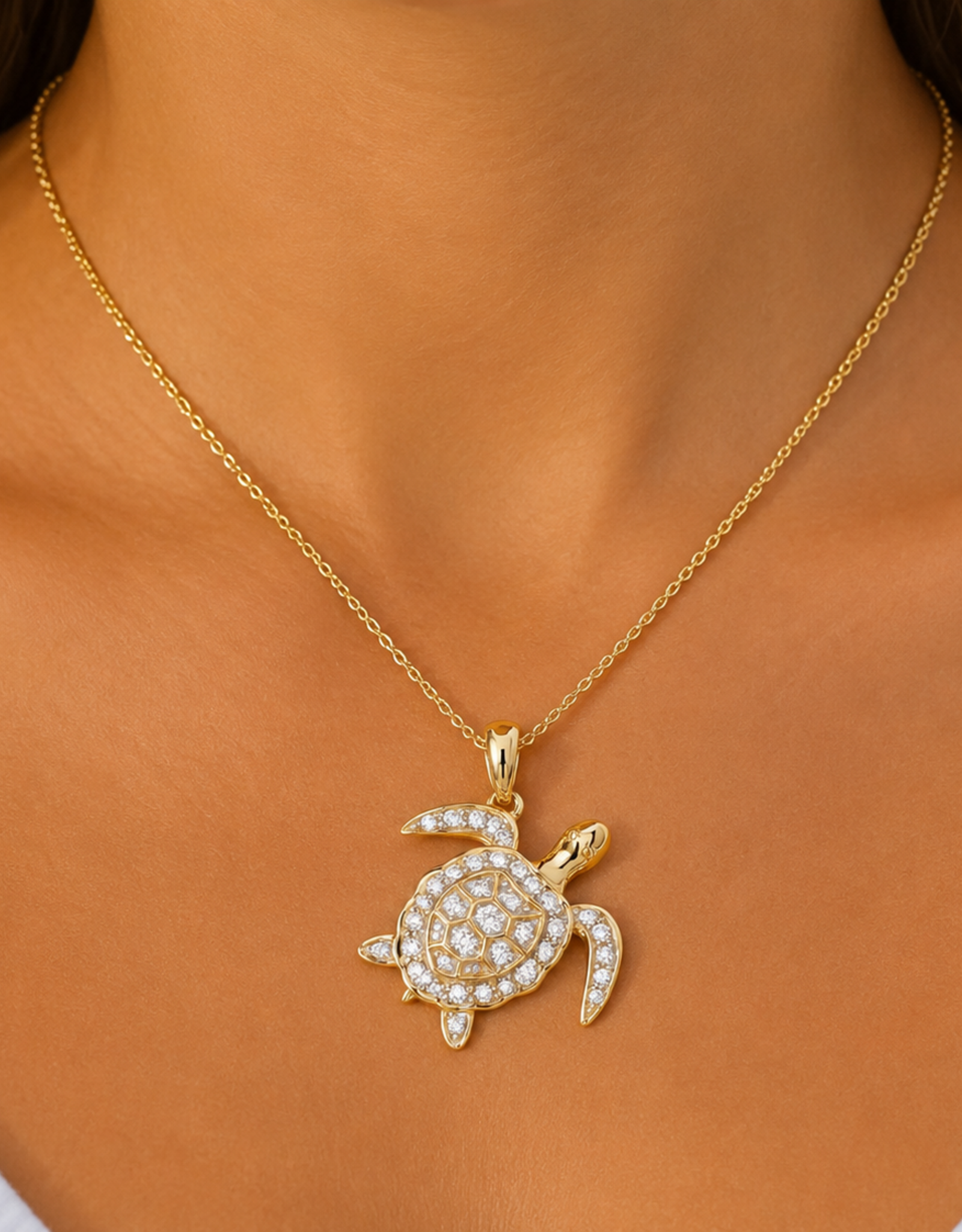 FLAIRCRAFT LIMITED FL DIAMOND SEA TURTLE NECKLACE