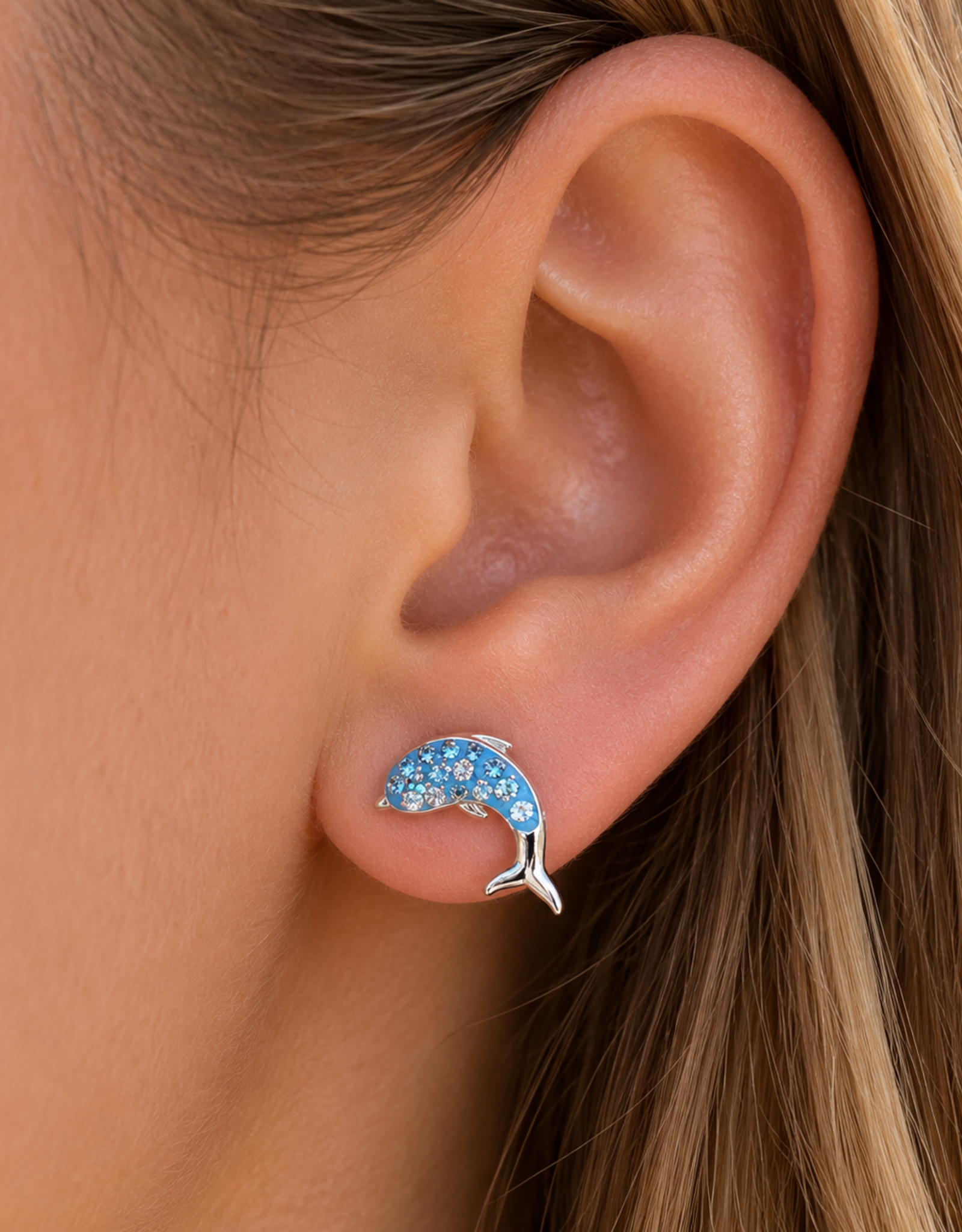 FLAIRCRAFT LIMITED DOLPHIN STUD EARRINGS
