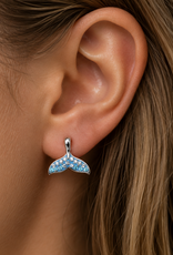 FLAIRCRAFT LIMITED WHALE TALE STUD EARRINGS SILVER