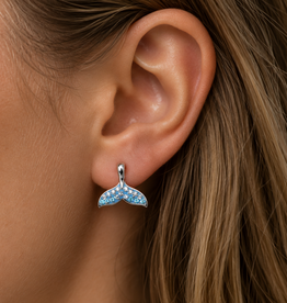 FLAIRCRAFT LIMITED WHALE TALE STUD EARRINGS SILVER