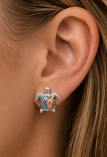 FLAIRCRAFT LIMITED TURTLE AND BABY STUD EARRING SILVER