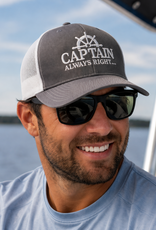 The Idea Girl CAPTAIN ALWAYS RIGHT CHARCOAL/WHITE HAT