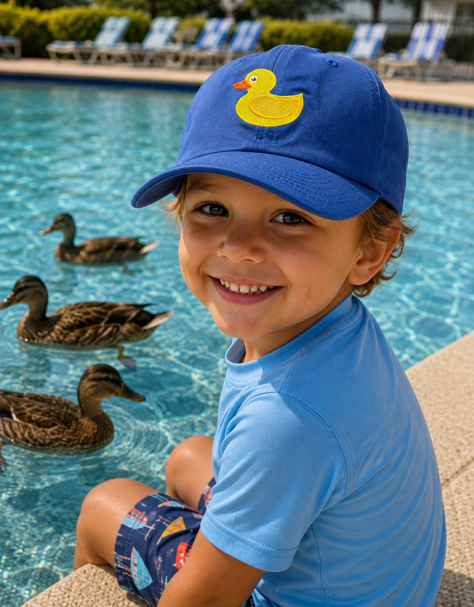 The Idea Girl  KIDS DUCK HAT ROYAL