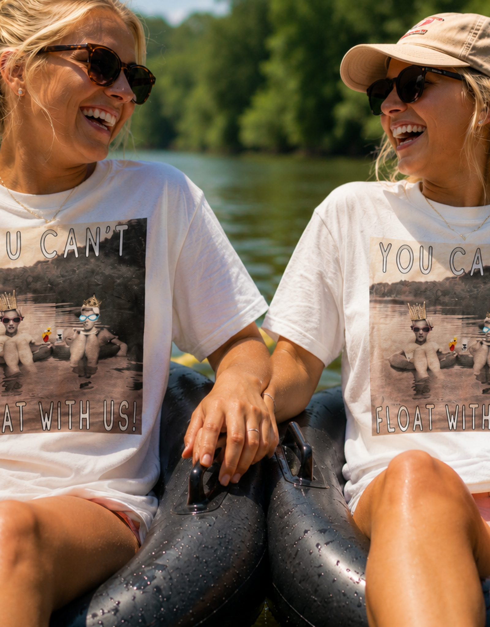 BLING-A-GOGO YOU CAN'T FLOAT WITH US TEE
