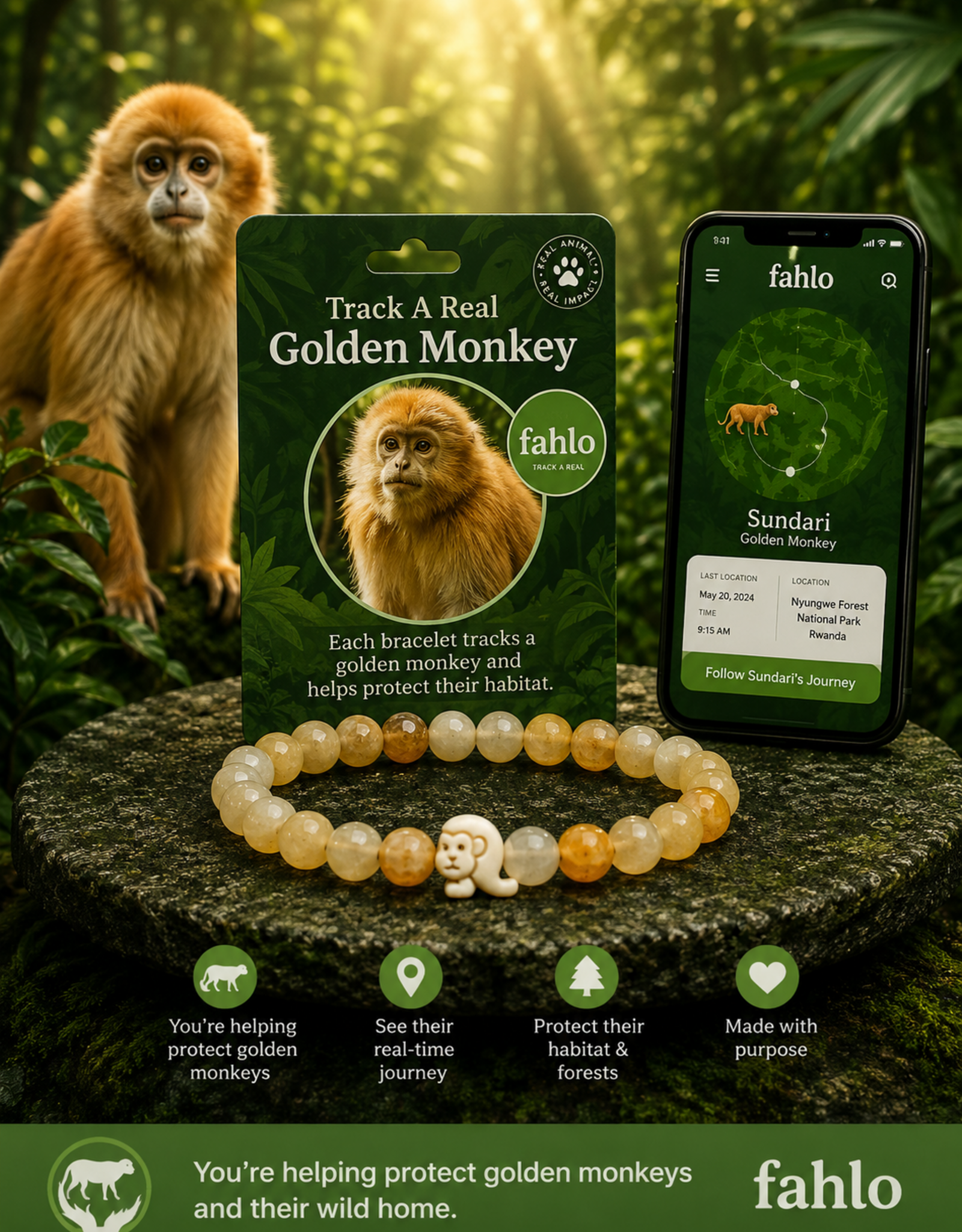 FAHLO FA GOLDEN HOUR MONKEY BRACELET
