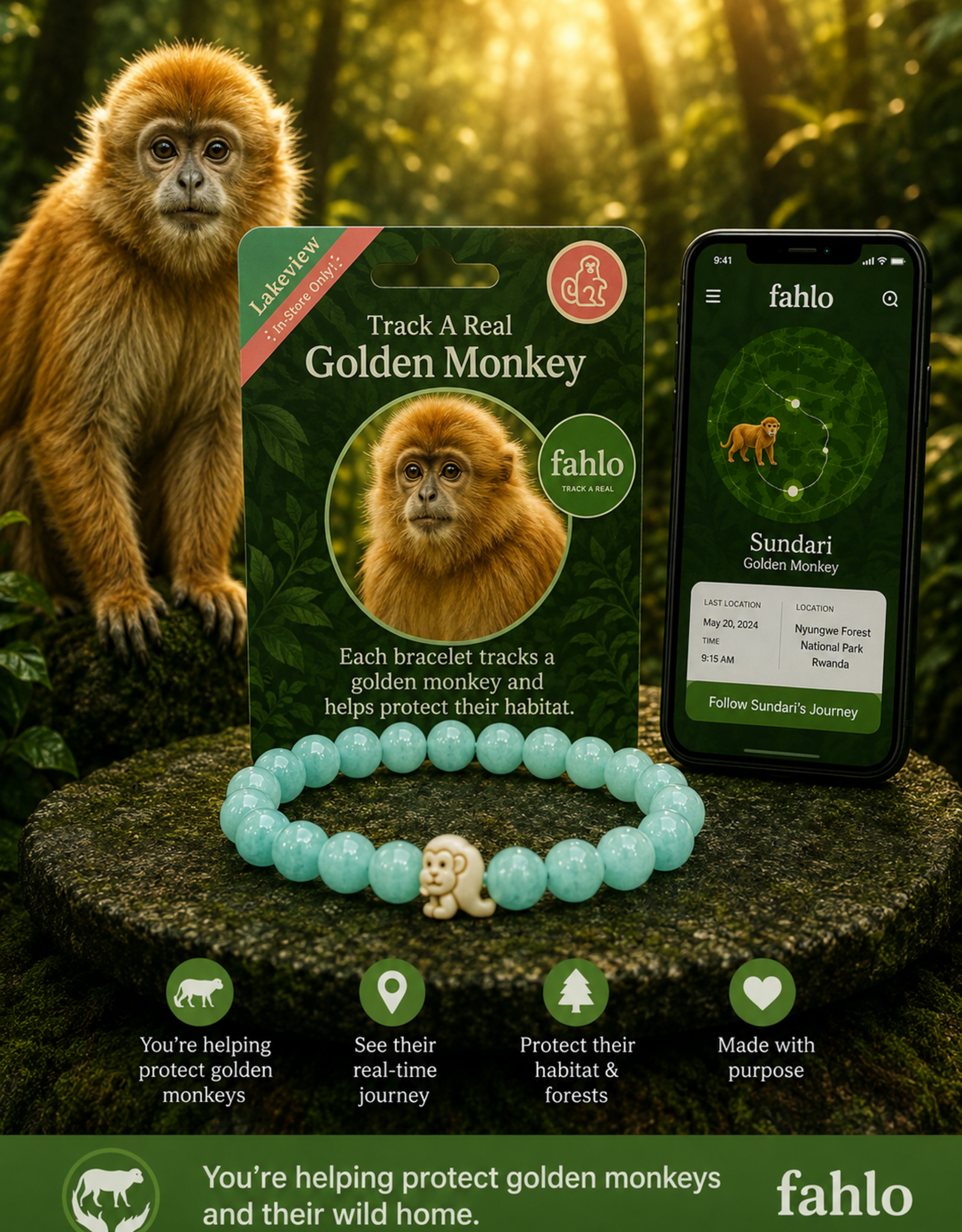 FAHLO LAKEVIEW MONKEY BRACELET