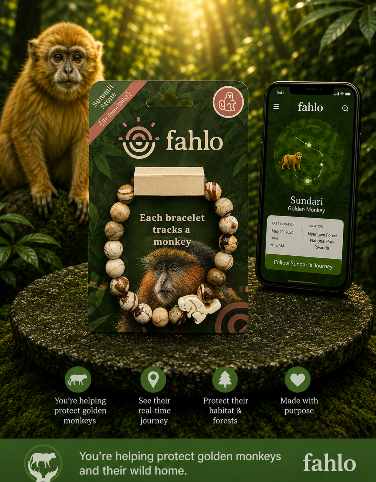 FAHLO FA SUMMIT STONE MONKEY BRACELET