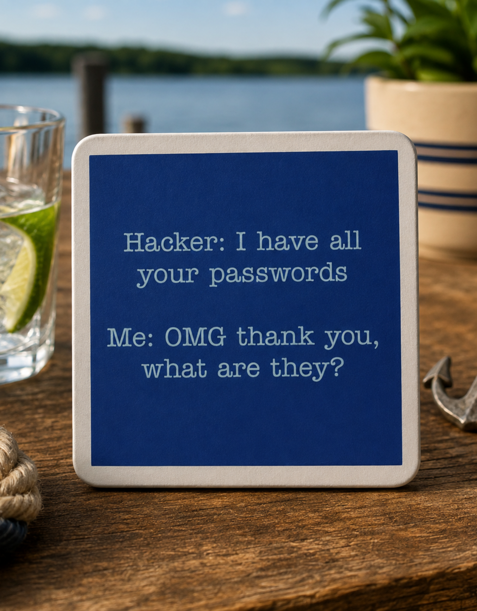 IAMTRA/DRINKS ON ME ID COASTER HACKER