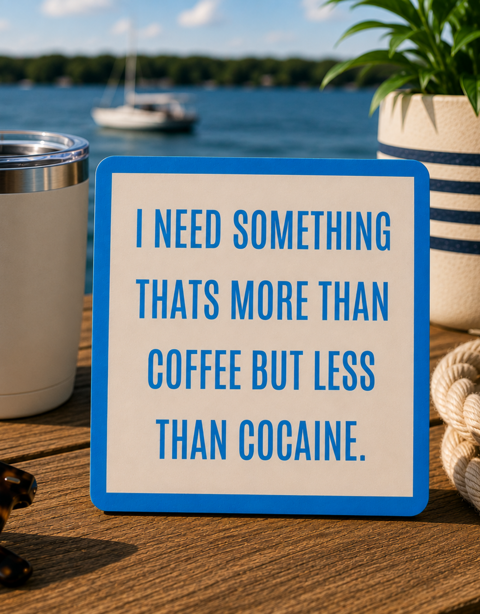IAMTRA/DRINKS ON ME ID COASTER  MORE THAN COFFEE