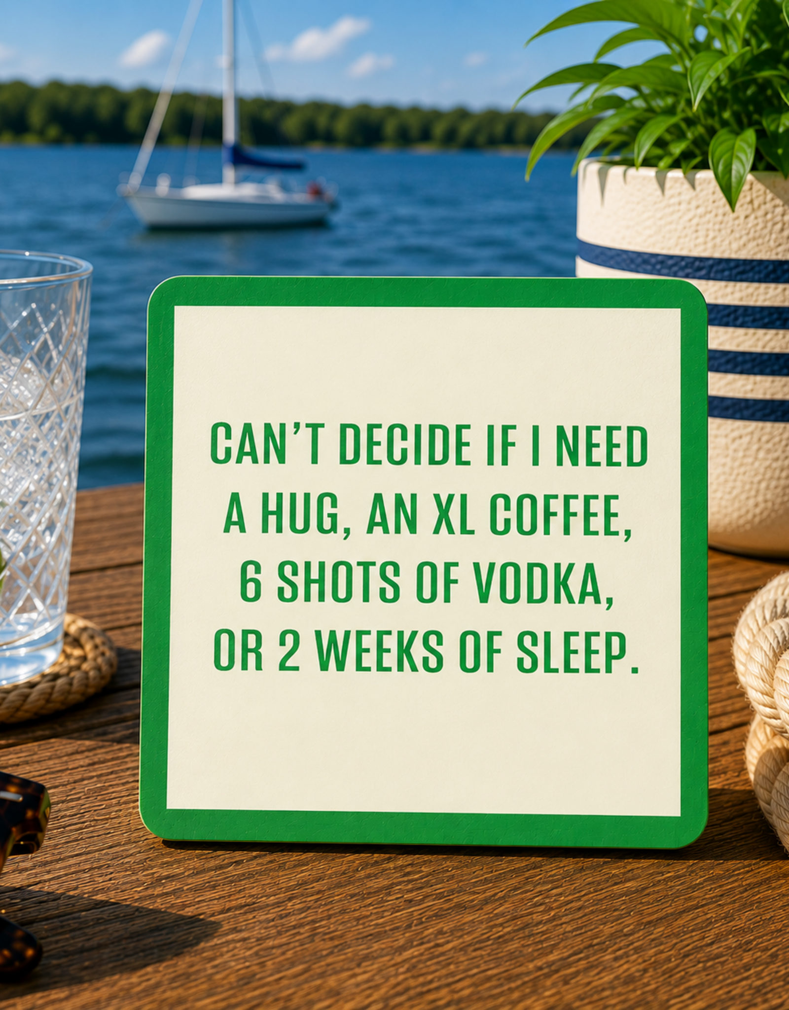 IAMTRA/DRINKS ON ME ID COASTER  CAN'T DECIDE