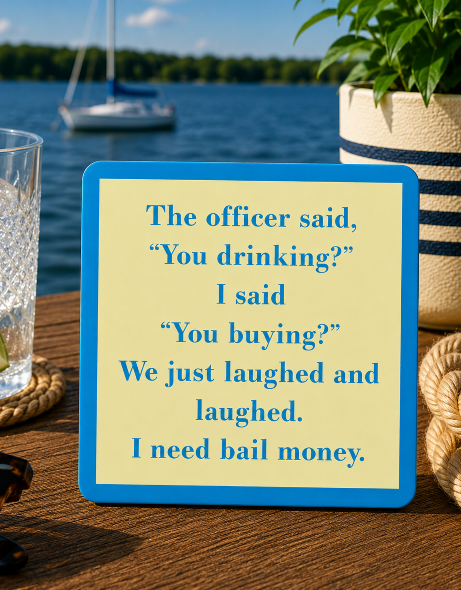 IAMTRA/DRINKS ON ME ID YOU DRINKING COASTER