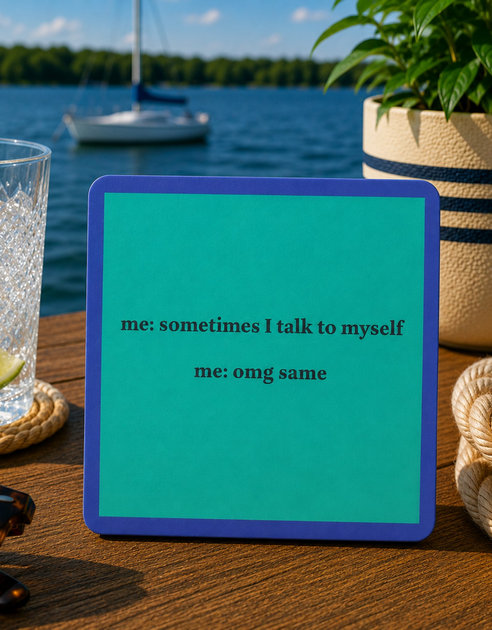 IAMTRA/DRINKS ON ME ID TALK TO MYSELF COASTER