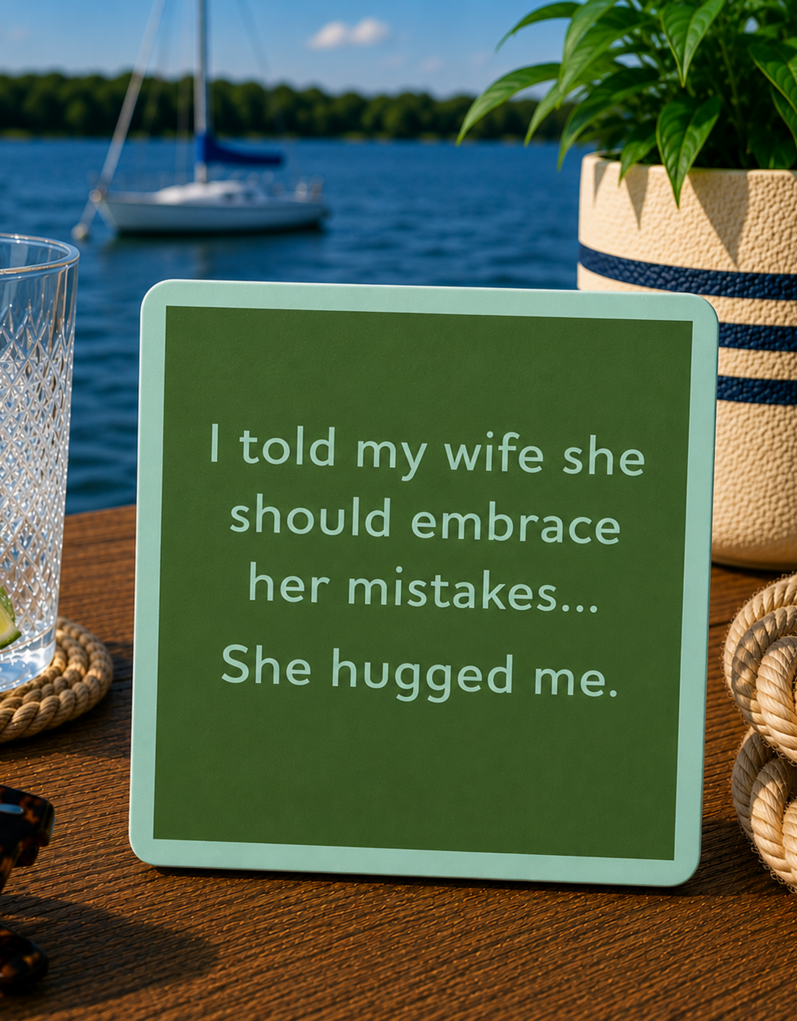 IAMTRA/DRINKS ON ME ID SHE HUGGED ME COASTER