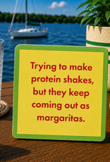 IAMTRA/DRINKS ON ME ID PROTEIN SHAKE COASTER