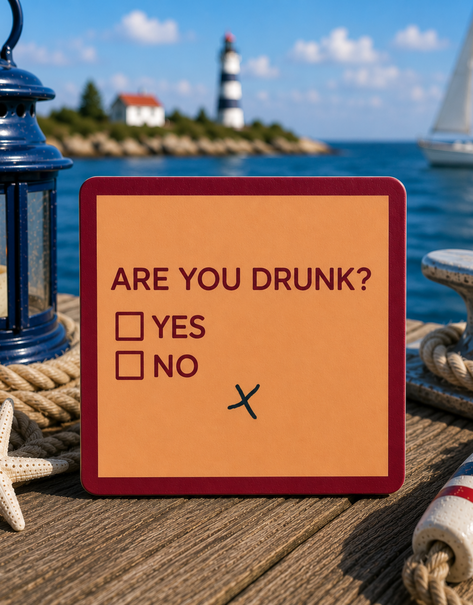IAMTRA/DRINKS ON ME ID ARE YOU DRUNK COASTER