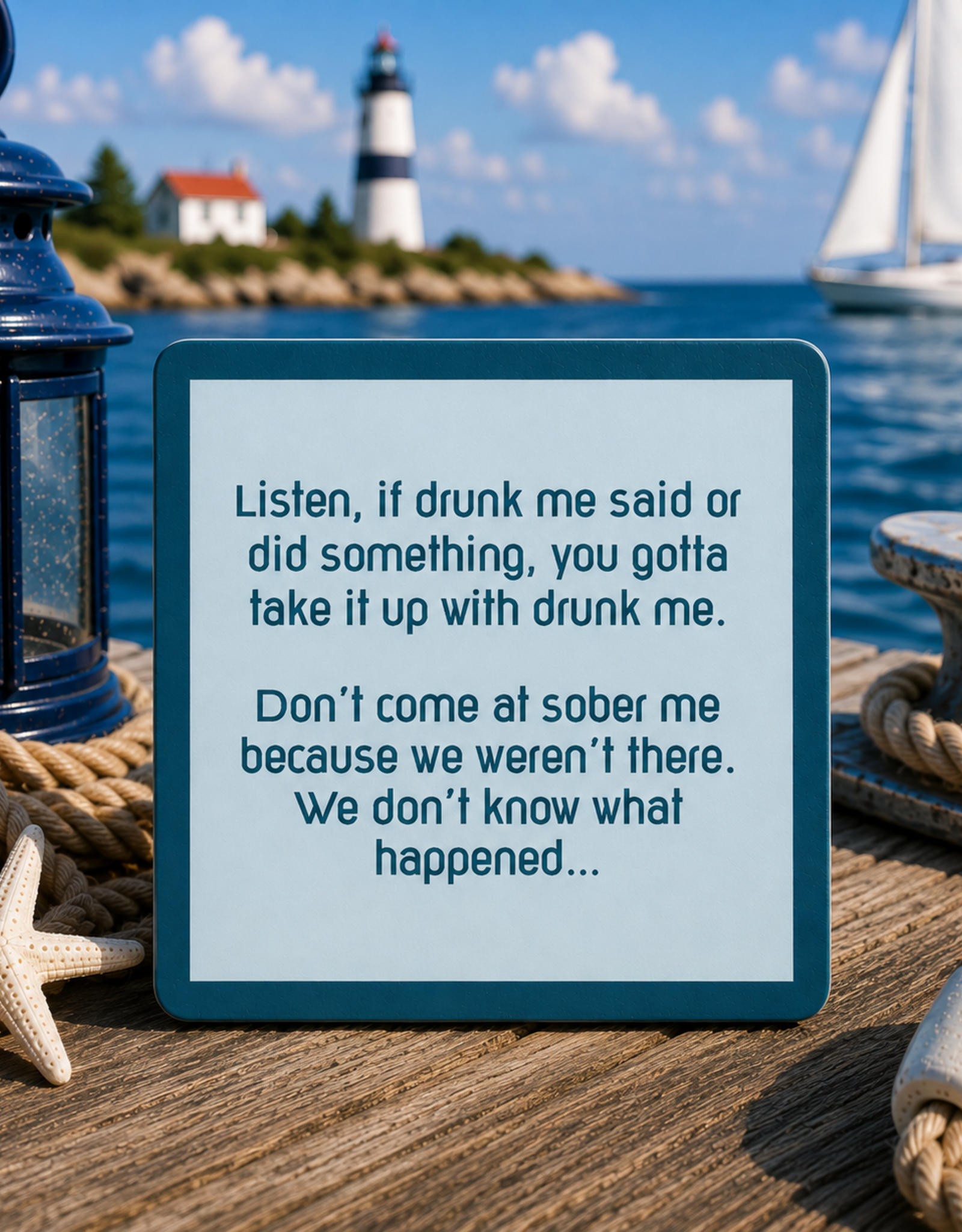 IAMTRA/DRINKS ON ME ID DRUNK ME COASTER