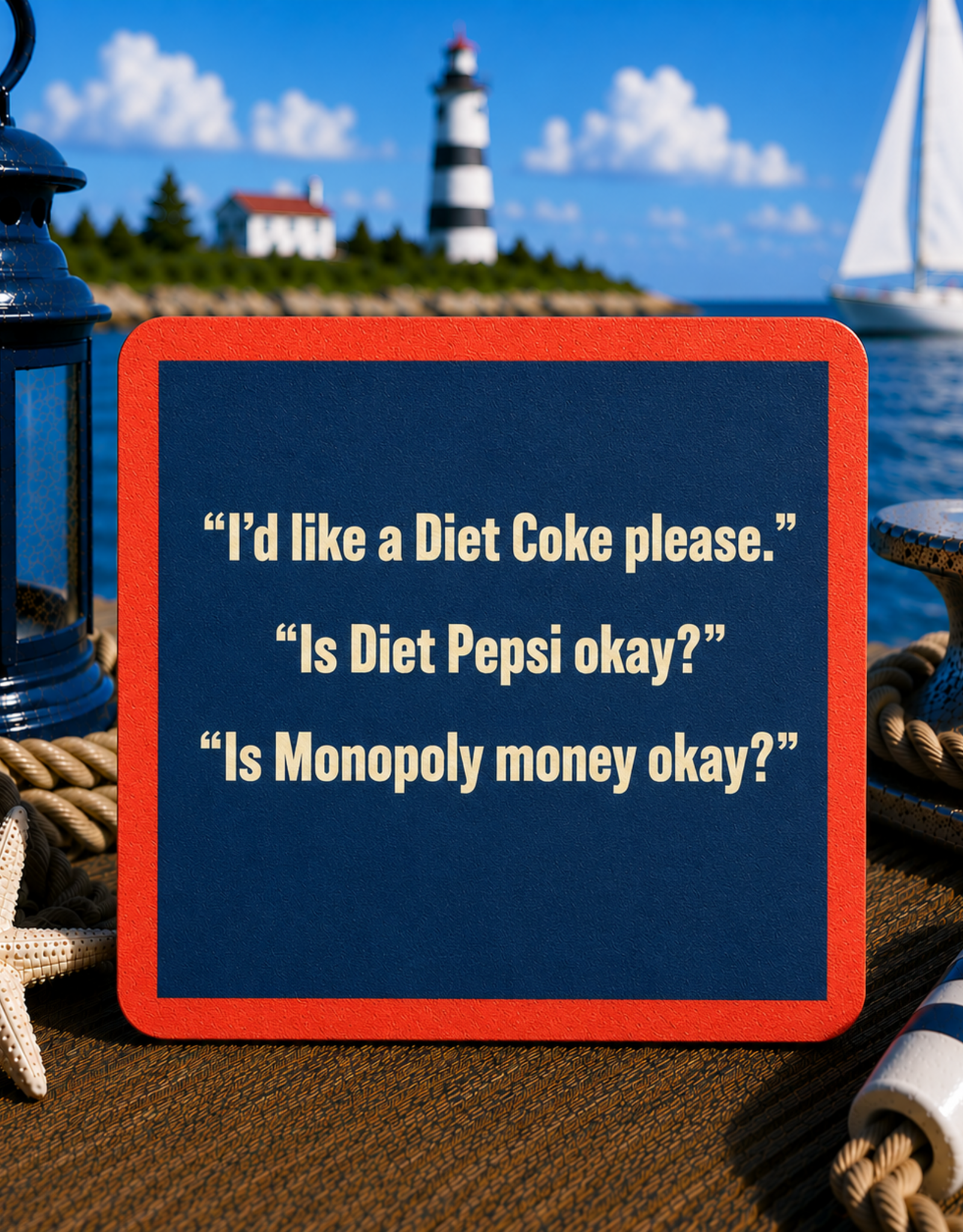 IAMTRA/DRINKS ON ME ID COASTER DIET COKE