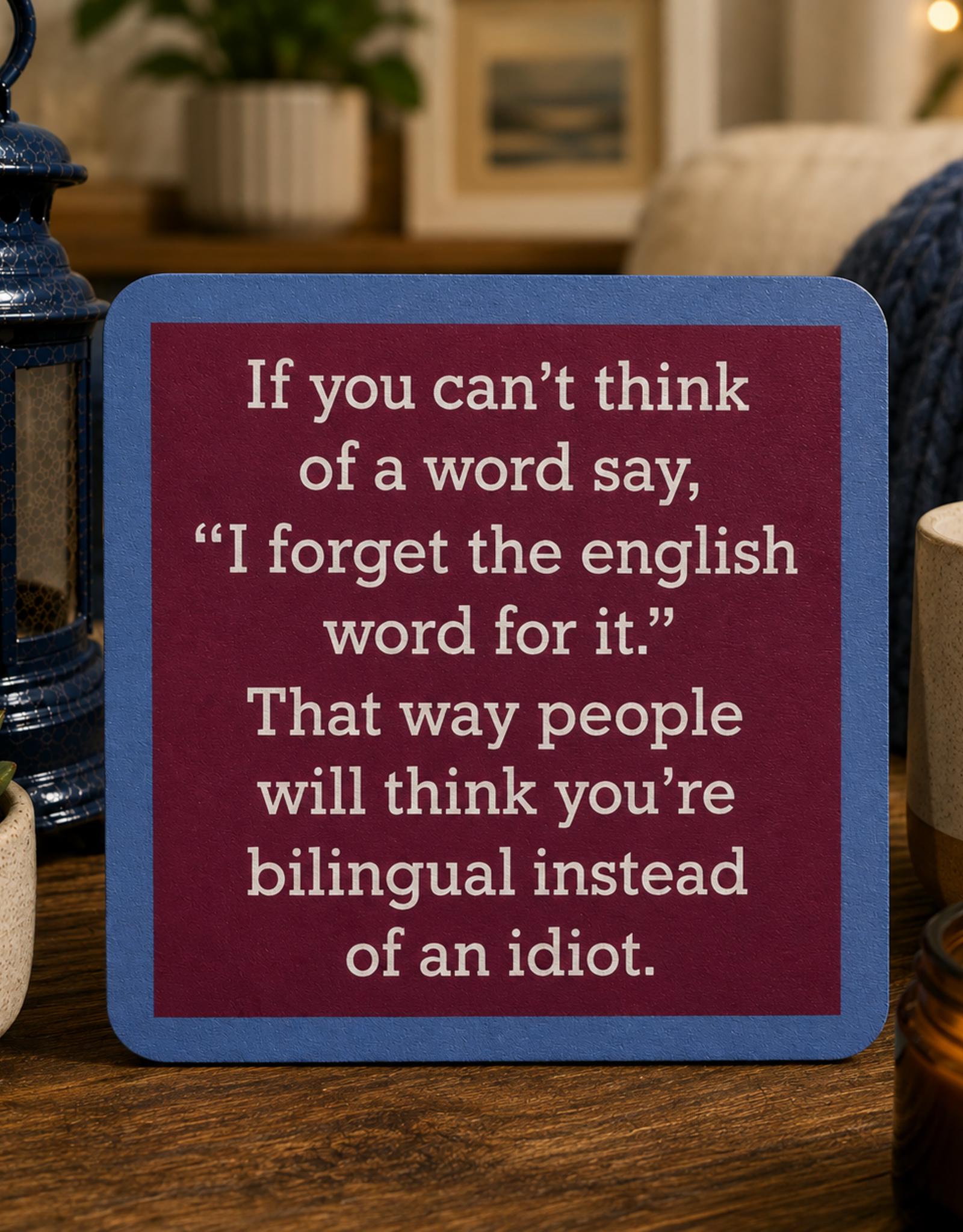 IAMTRA/DRINKS ON ME   ENGLISH WORD COASTER