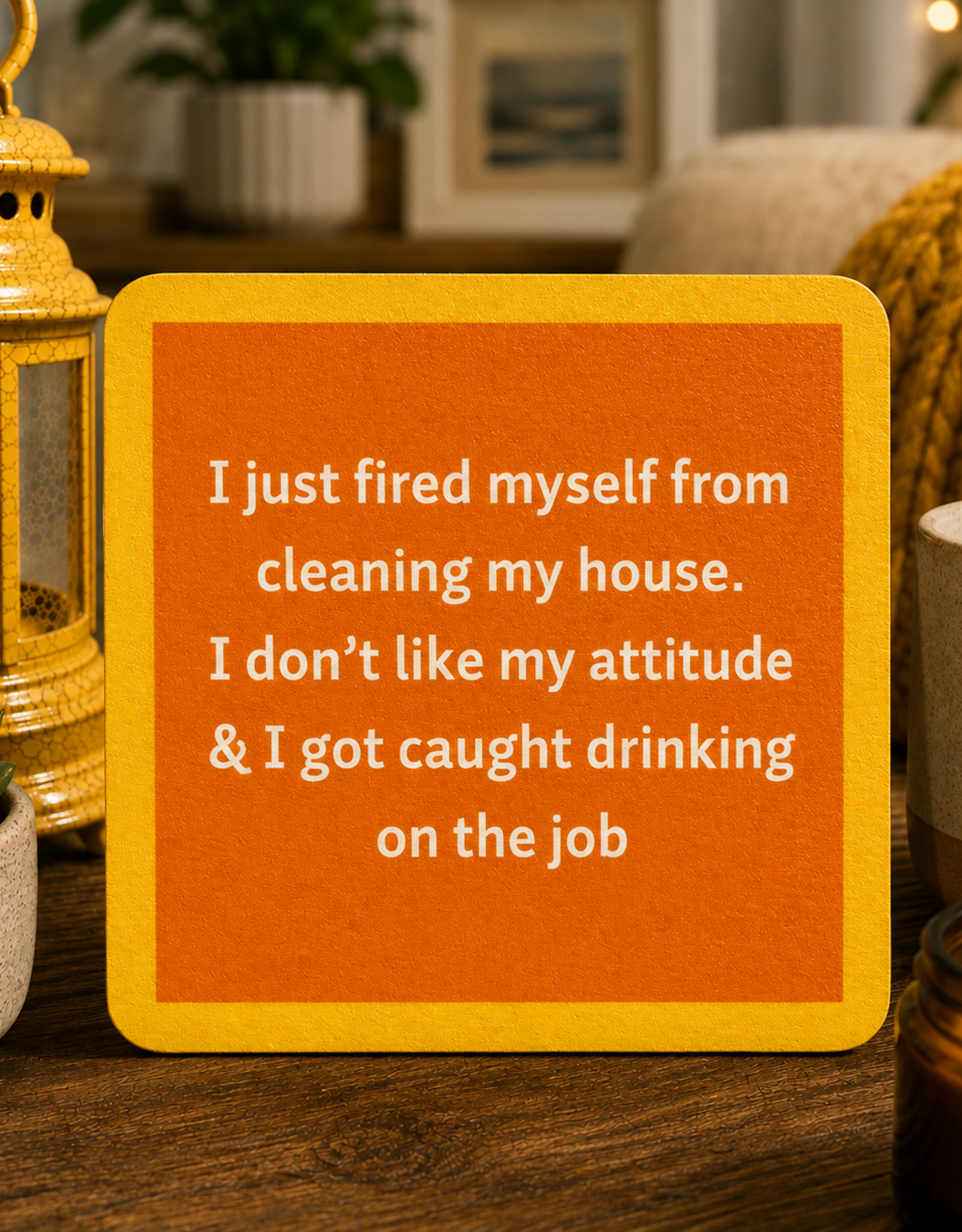 IAMTRA/DRINKS ON ME ID COASTER FIRED