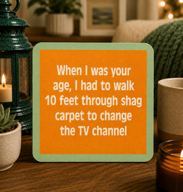 IAMTRA/DRINKS ON ME SHAG CARPET COASTER