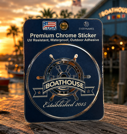 BUCKET WONDERS SHIPS WHEEL CHROME STICKER