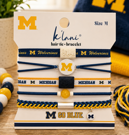 KLANI UNIVERISTY OF MICHIGAN MEDIUM BRACELET/HAIR TIES