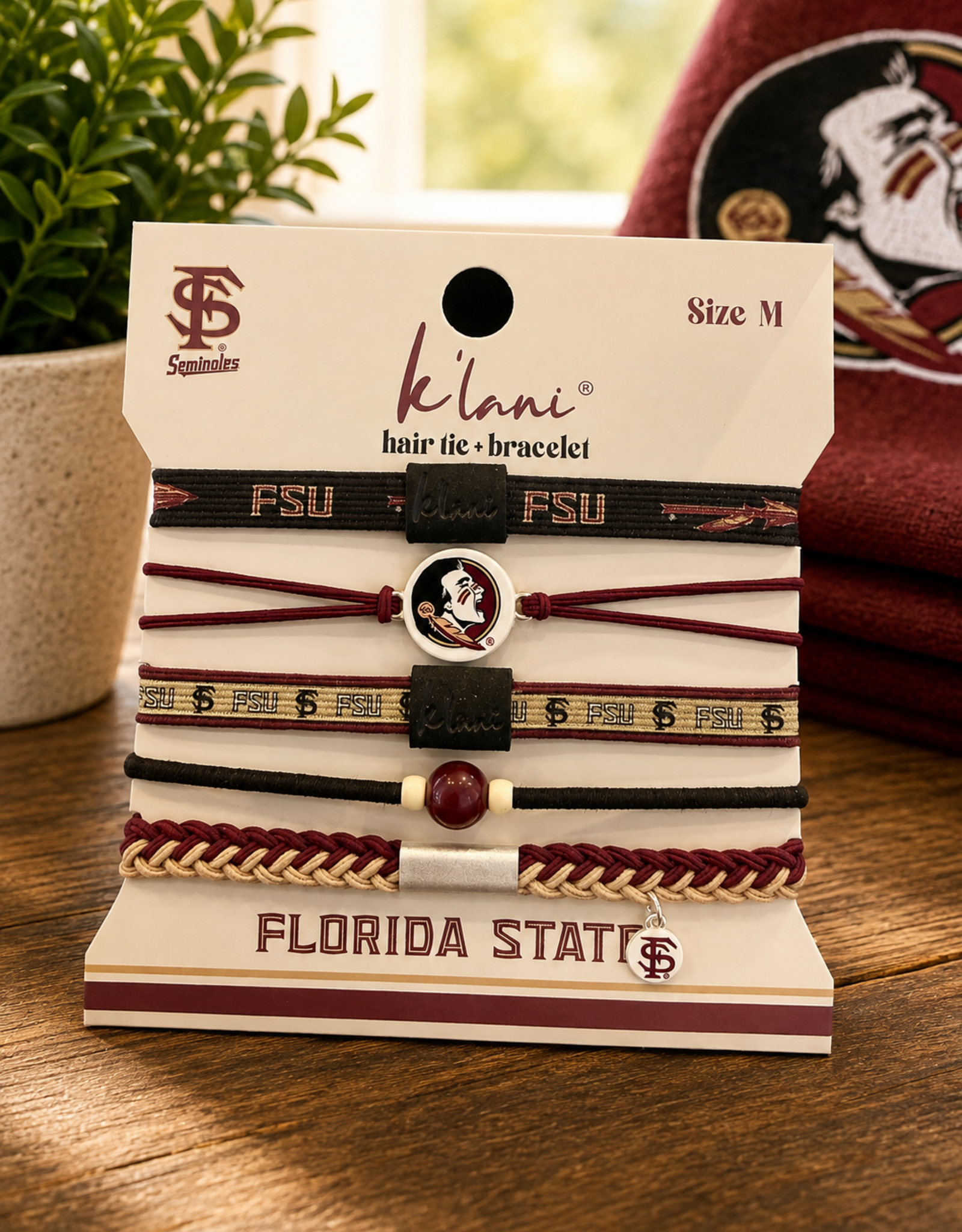 KLANI   FLORIDA STATE BRACELET/HAIR TIES  MEDIUM