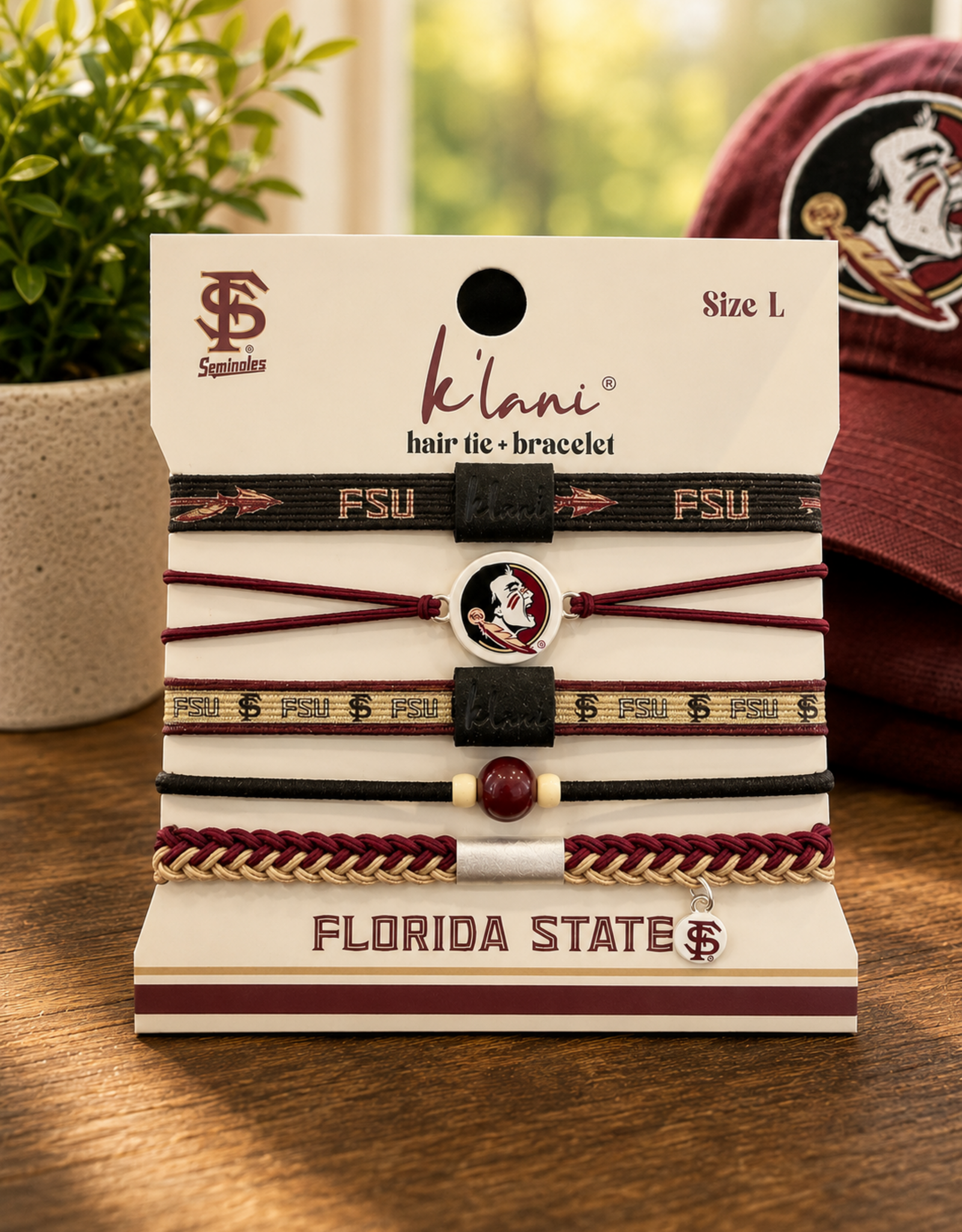 KLANI \FLORIDA STATE BRACELET/HAIR TIES LARGE