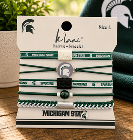 KLANI MICHIGAN STATE BRACELET/HAIR TIES LARGE