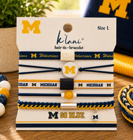 KLANI UNIVERSITY OF  MICHIGAN LARGE BRACELET/HAIR TIES